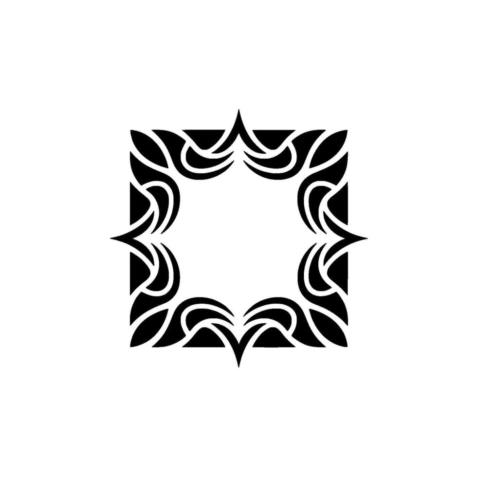 Decorative Square Frame, Black White, Minimalist vector
