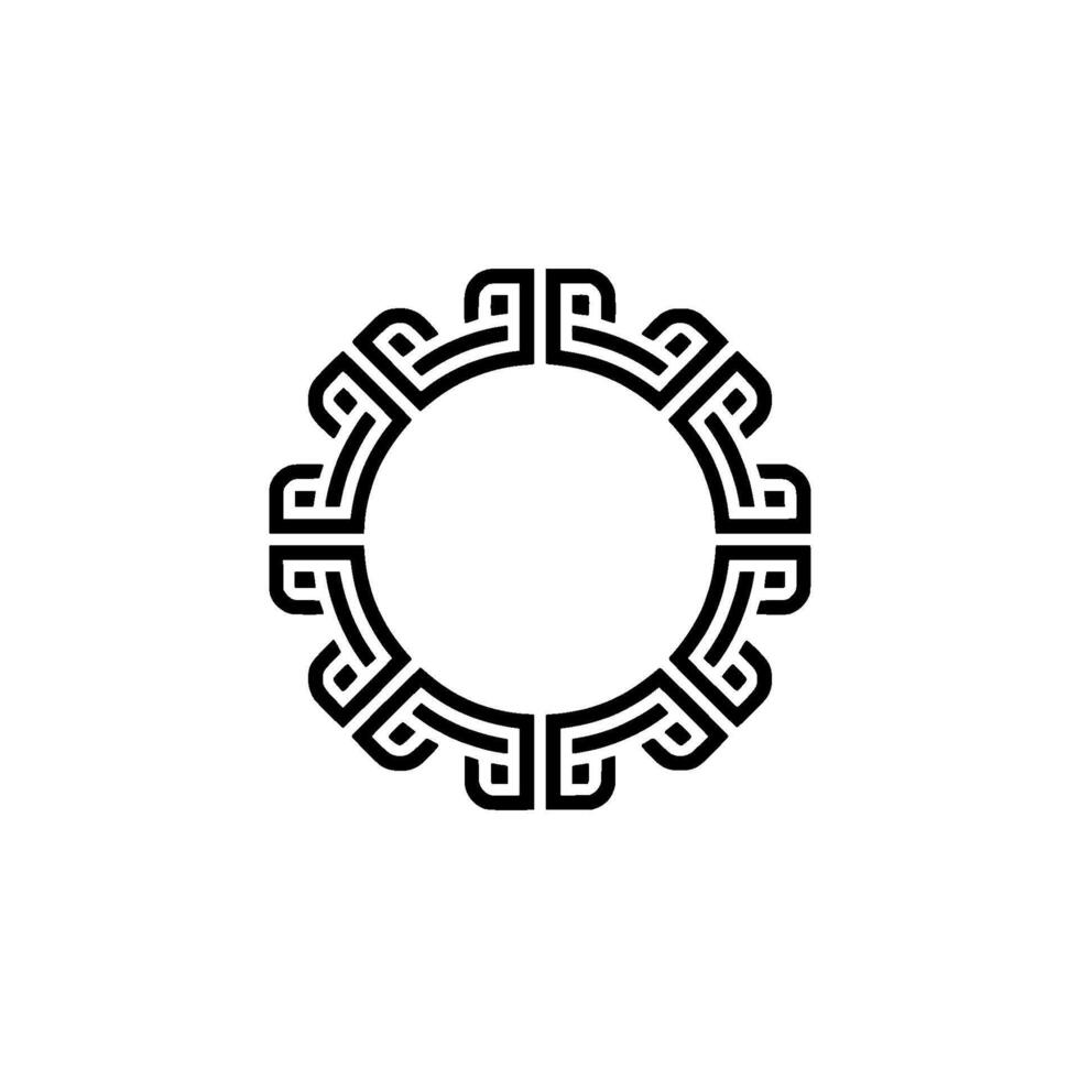 Geometric Celtic Knot Circle Frame on White Background vector