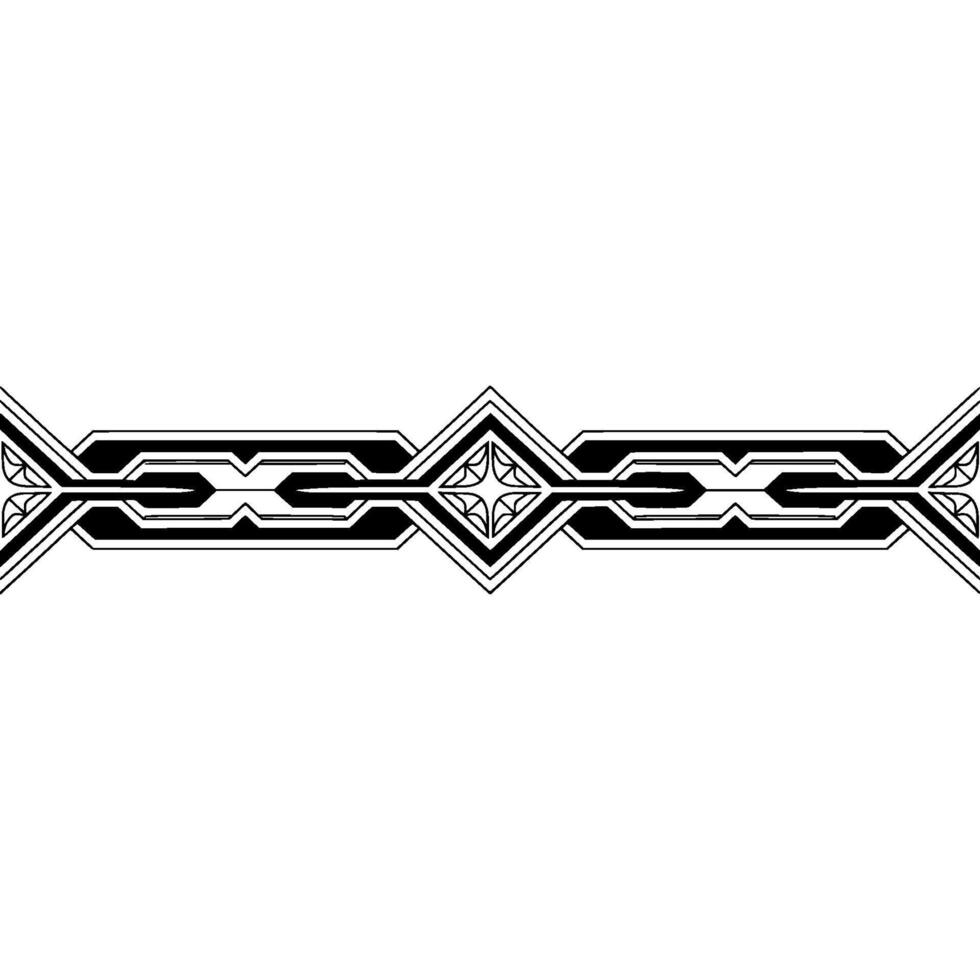 Geometric Black and White Ornament Decorative Border vector