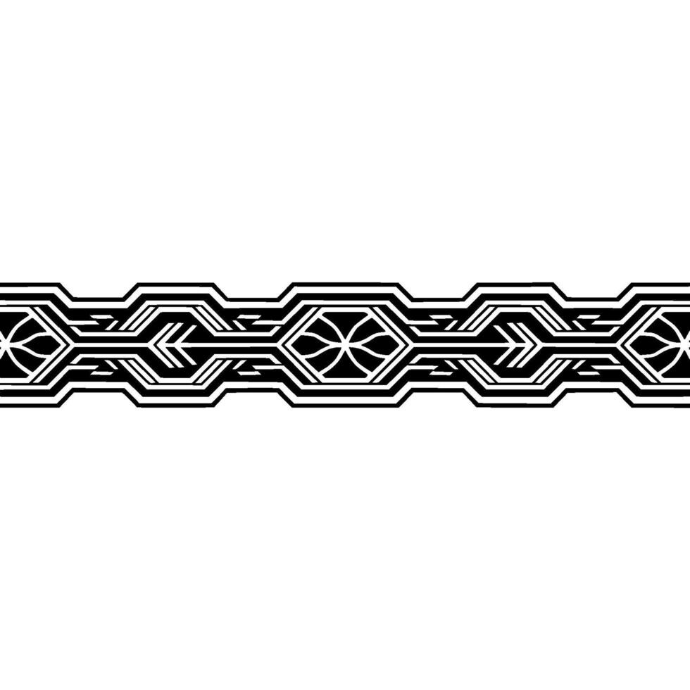 Geometric Abstract Border, Black and White, Elegant Style vector