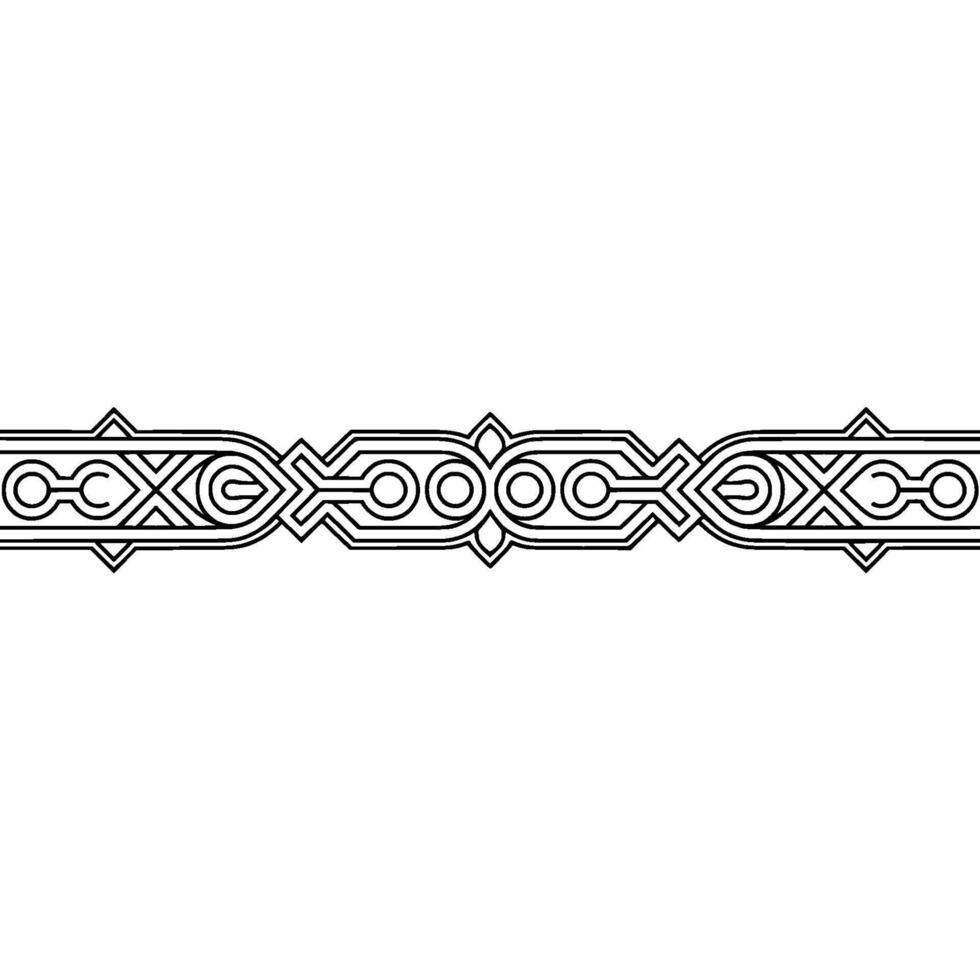 Ornate Geometric Border in Minimalist Style, Black on White vector