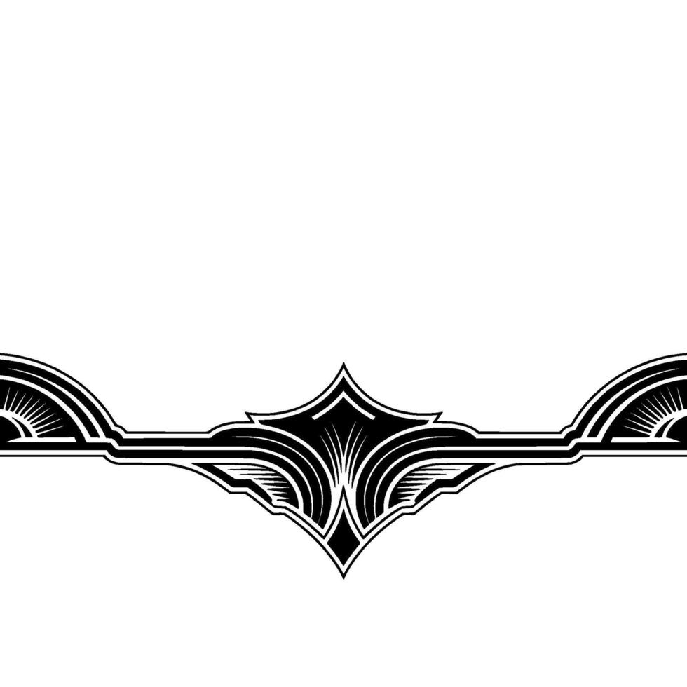 Art Deco Border Element, Black and White Ornament for vector