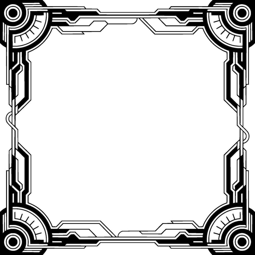 Futuristic Tech Frame Geometric, Minimalist, White Space, Decorative Border vector