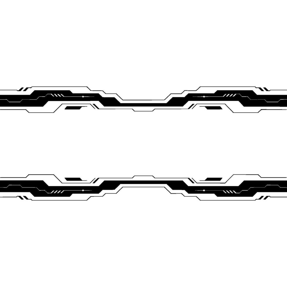 Futuristic Tech Interface, Geometric Black Lines On White, Clean Minimalist vector
