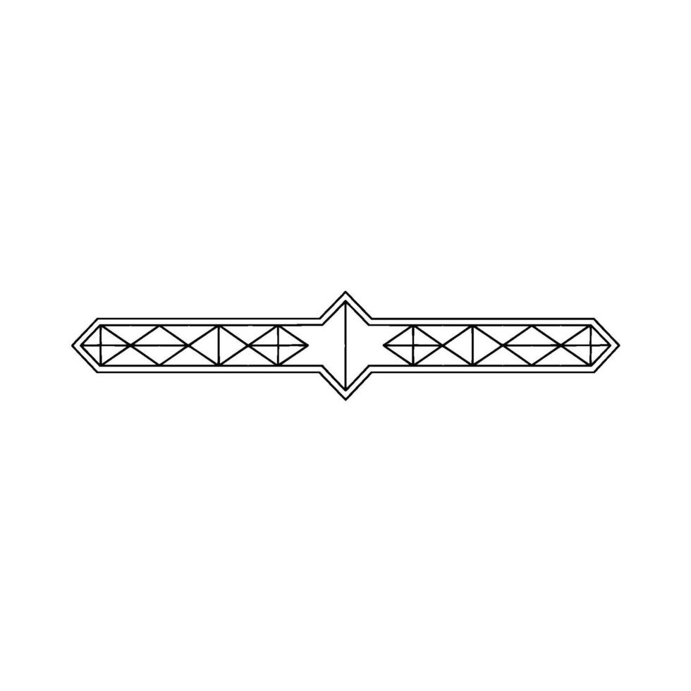 Minimalist Geometric Ornament, Black Outline On White Background vector