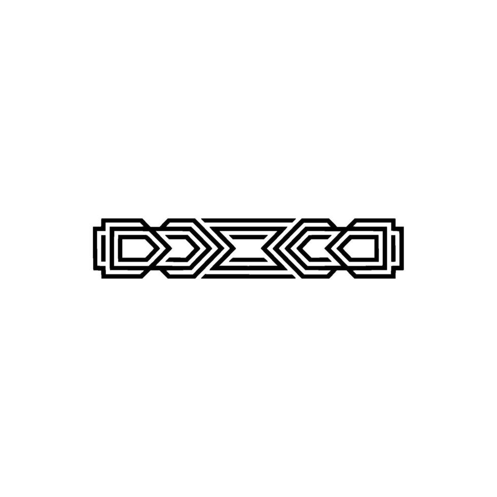 Minimalist Geometric Pattern Border Element Black On White vector