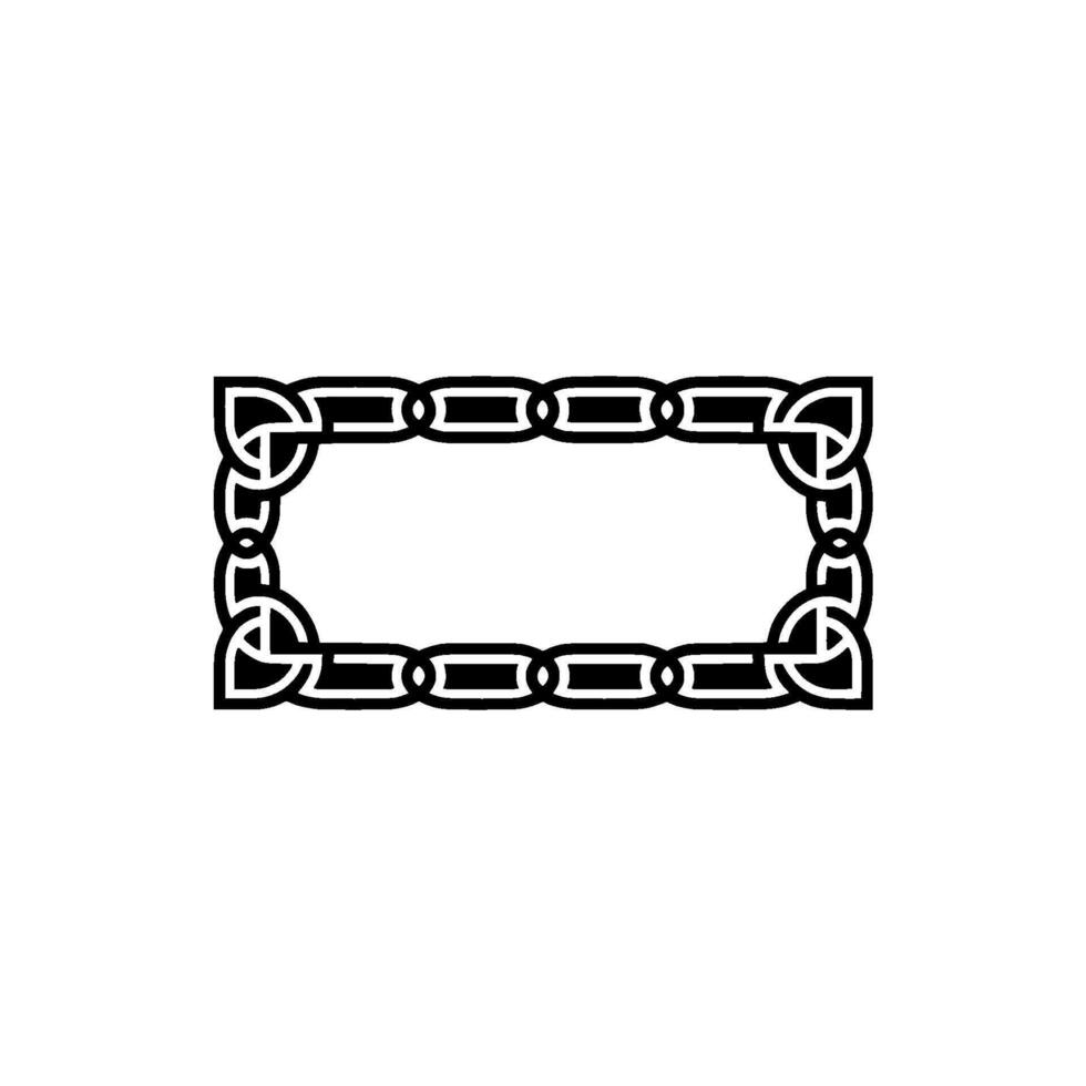 Elegant Celtic Knot Frame, Black On White vector