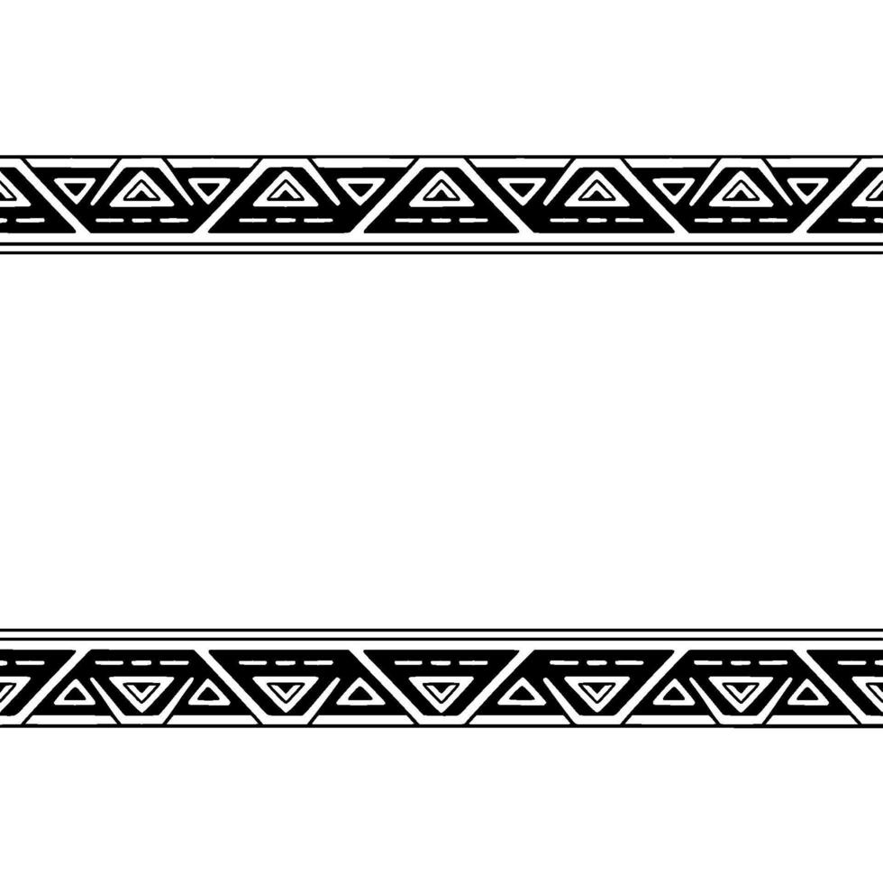 Geometric Aztecinspired Border With Empty Space For vector