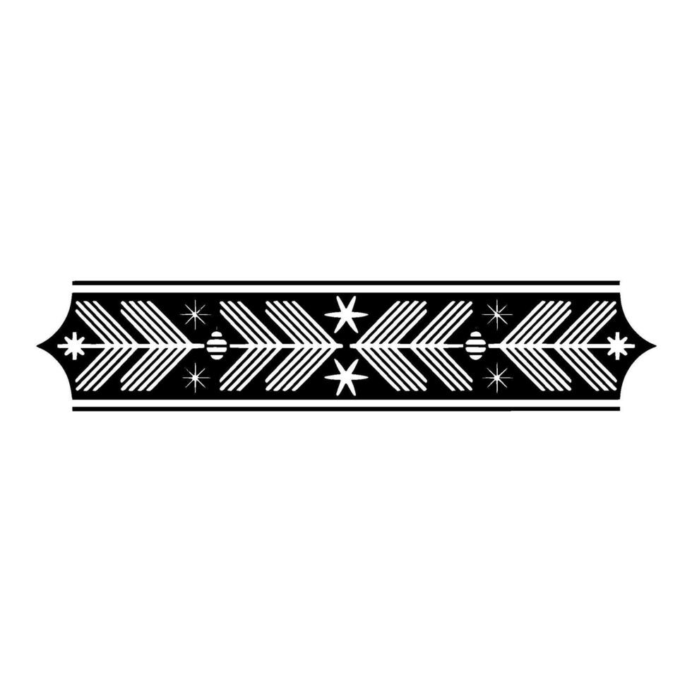 Geometric Holiday Banner, Silver Black Pattern On White vector
