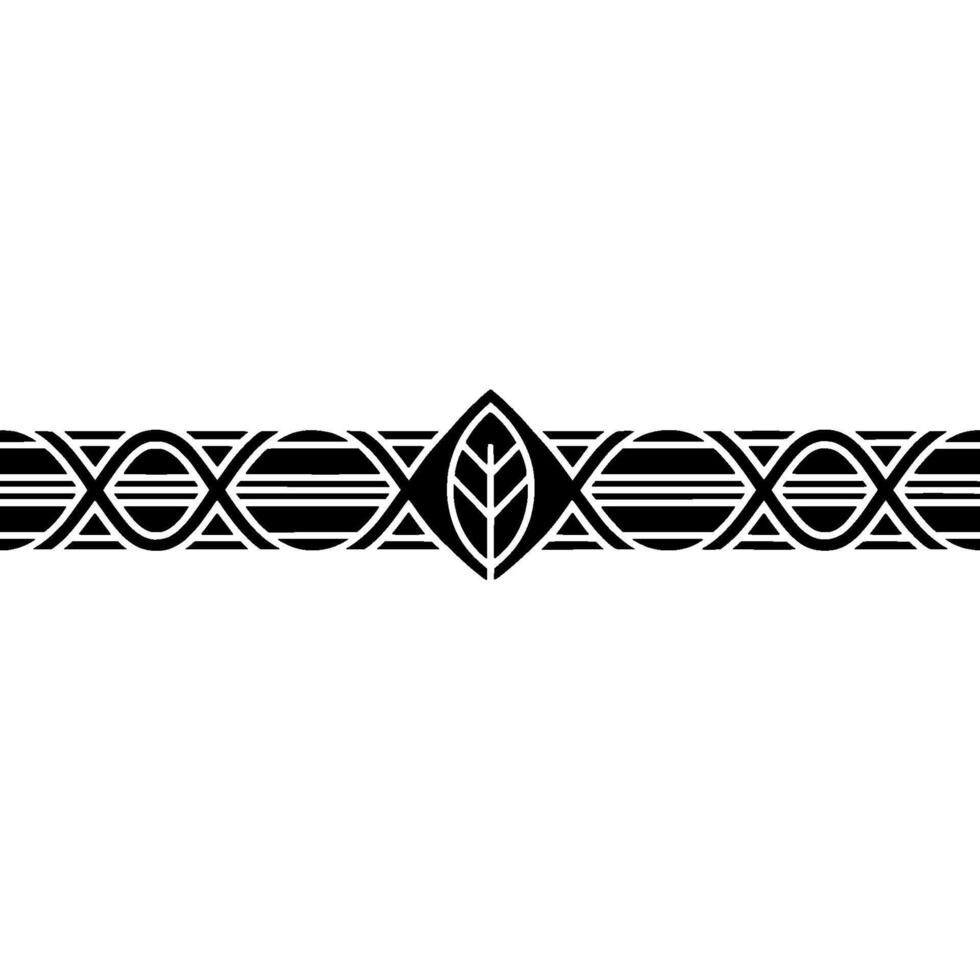 Geometric Leaf Border, Minimalist Black And White vector