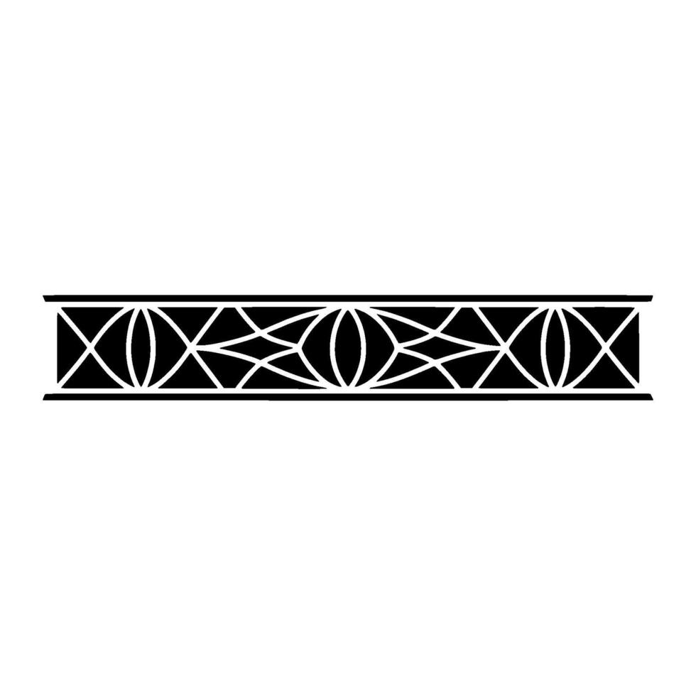 Geometric Decorative Border Element, Black And White vector