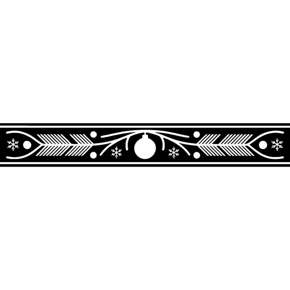 Elegant Black And White Christmas Border vector