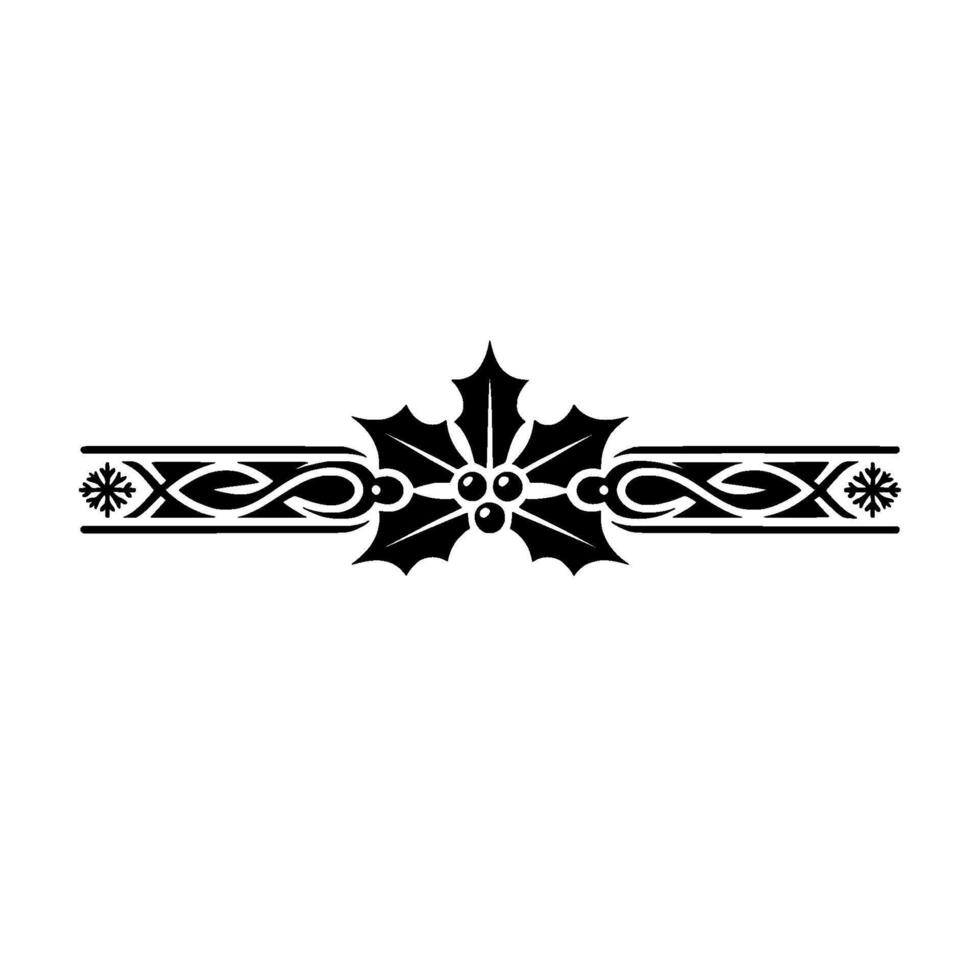 Elegant Black Holly Border Ornament vector