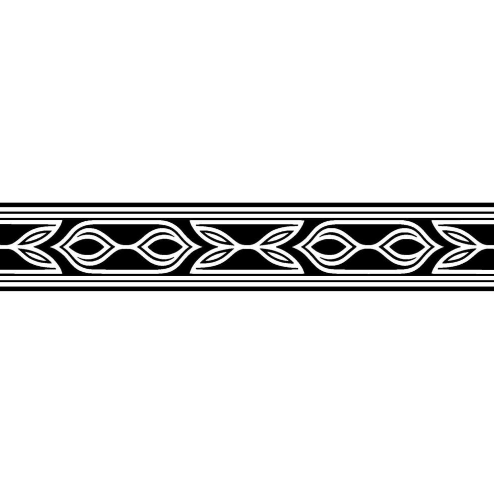 Abstract Black And White Ornament Band On White Background vector