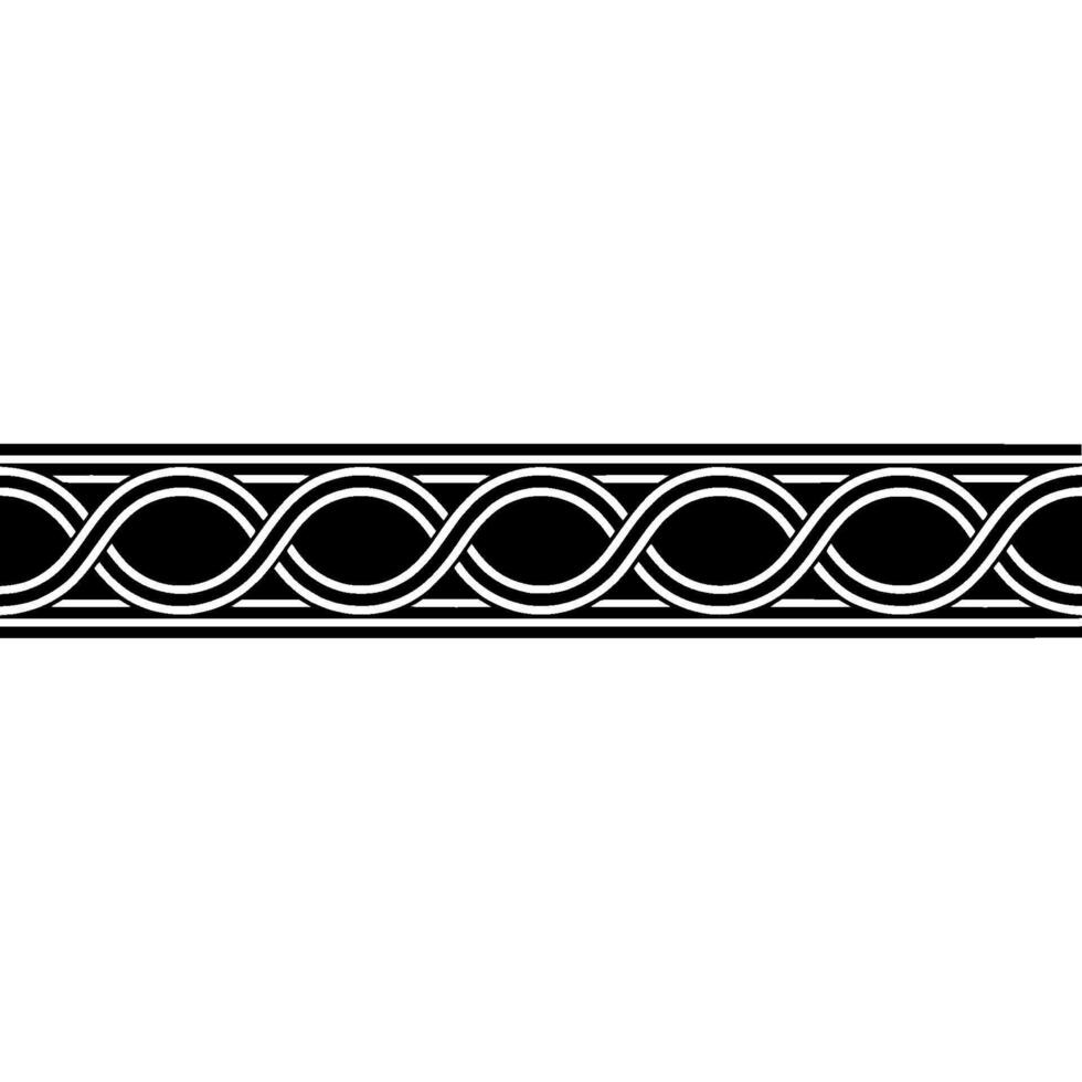 Black And White Intertwined Geometric Border, Element vector