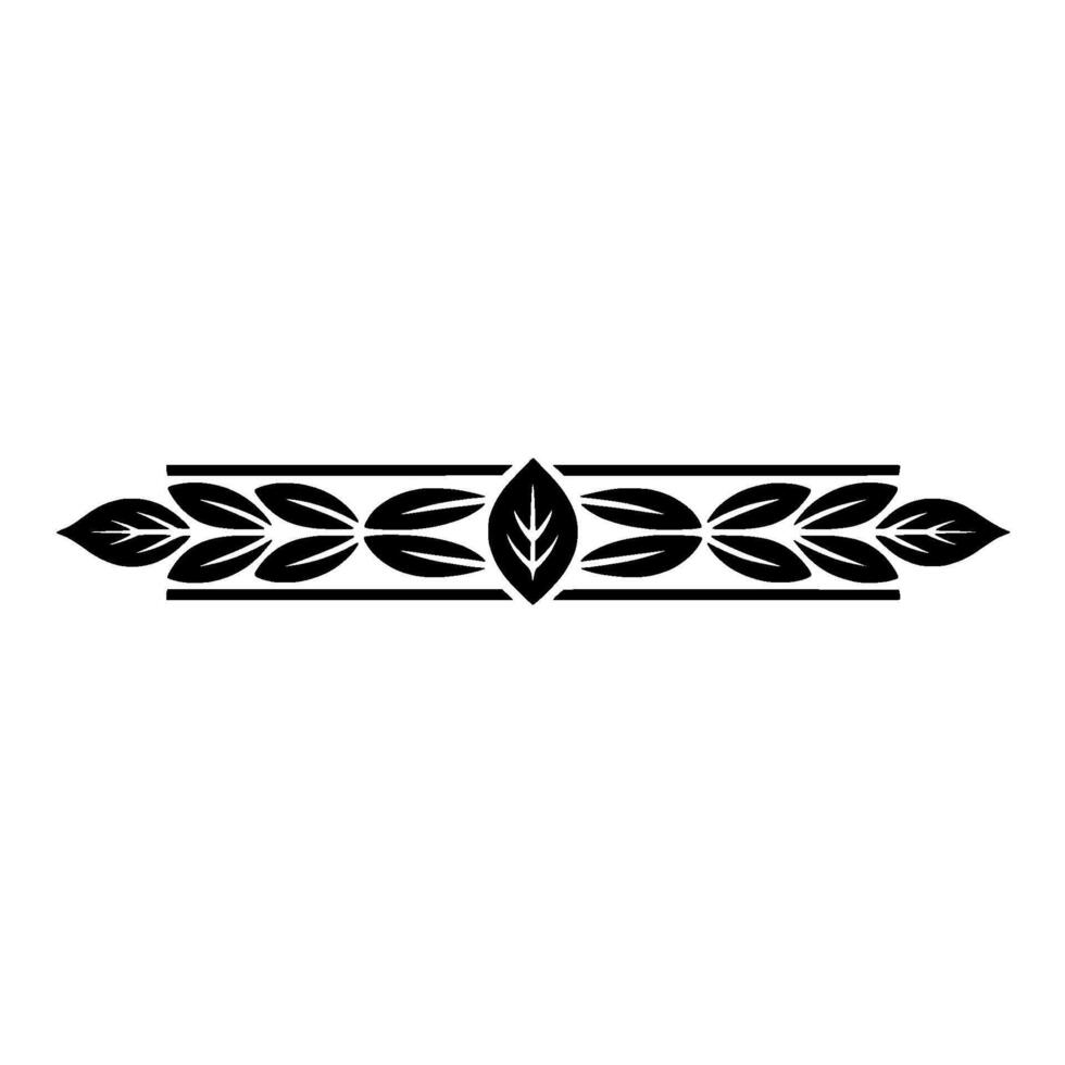 Minimalist Leaf Border, Black On White, Decorative Element vector