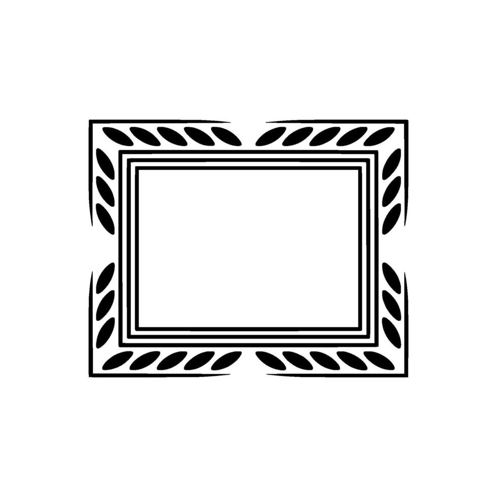 Elegant Black Leaf Frame On Gradient Background Art vector