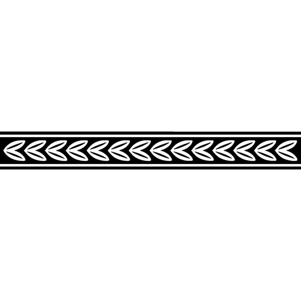 Elegant Leaf Border Black And White Decorative Element vector