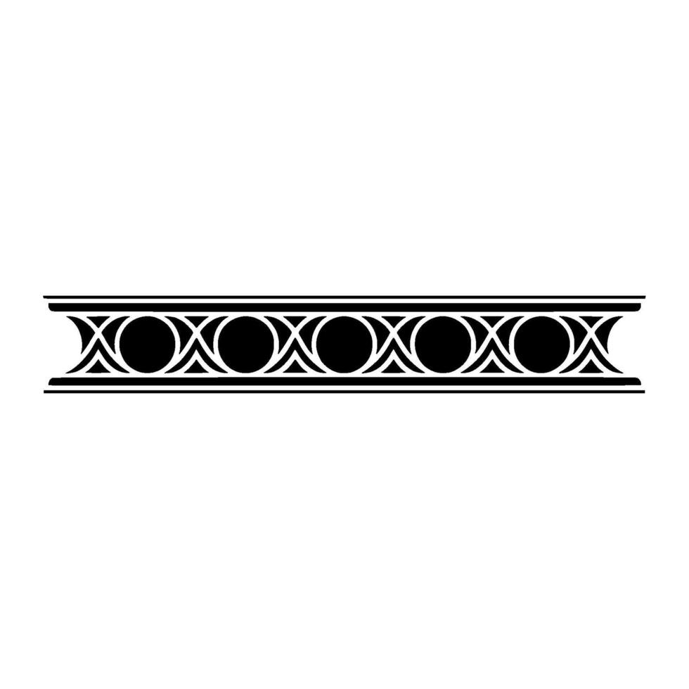 Geometric Ornament Black And White Decorative Border On Neutral Background vector
