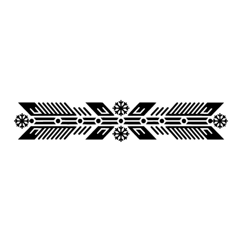 Geometric Snowflake Border Illustration vector