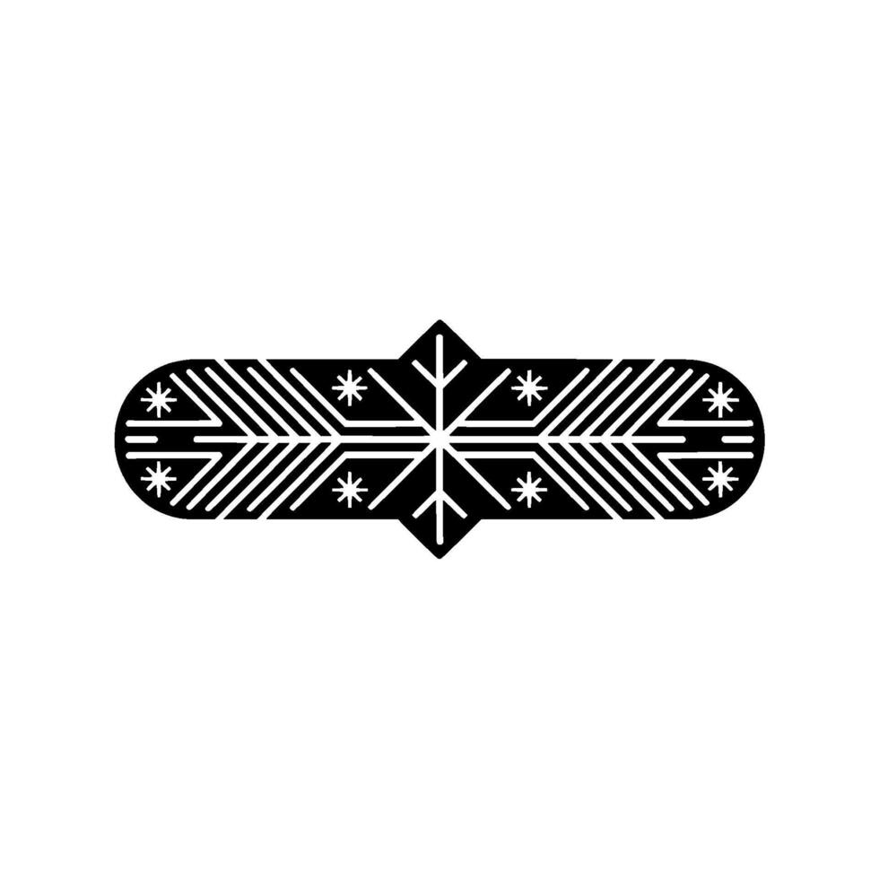 Minimalist Snowflake Ornament In Black And White vector