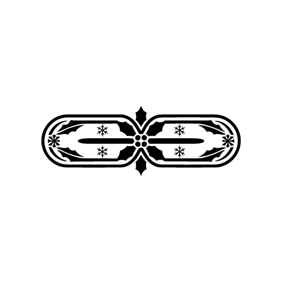 Elegant Black Winter Ornament, Minimalist On White vector