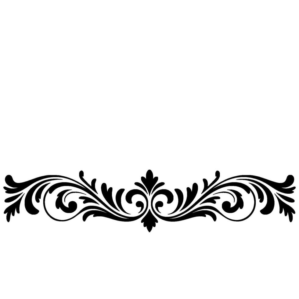 Elegant Black Flourish Ornament On White Background, Decorative Element vector