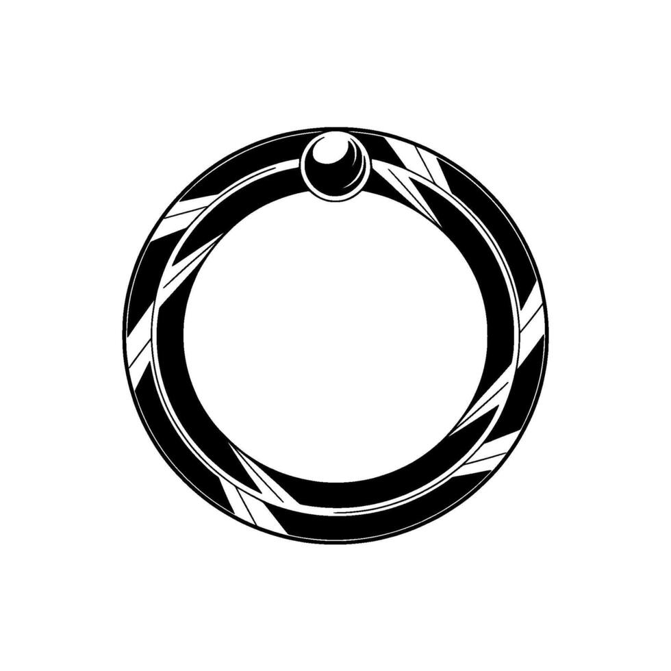 Abstract Geometric Circle, Minimalist Black And White vector