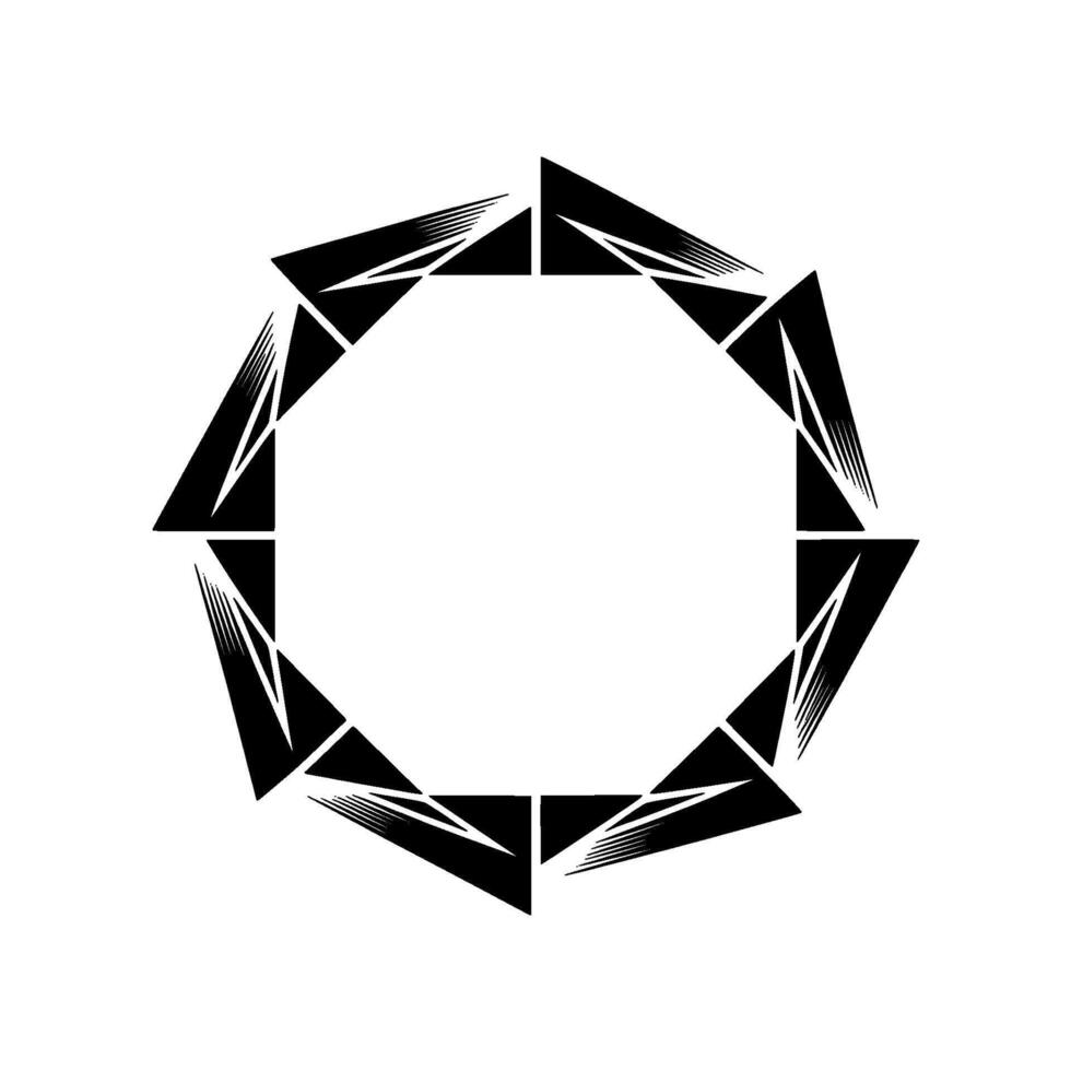 Geometric Black Triangle Frame On White Modern Abstract vector