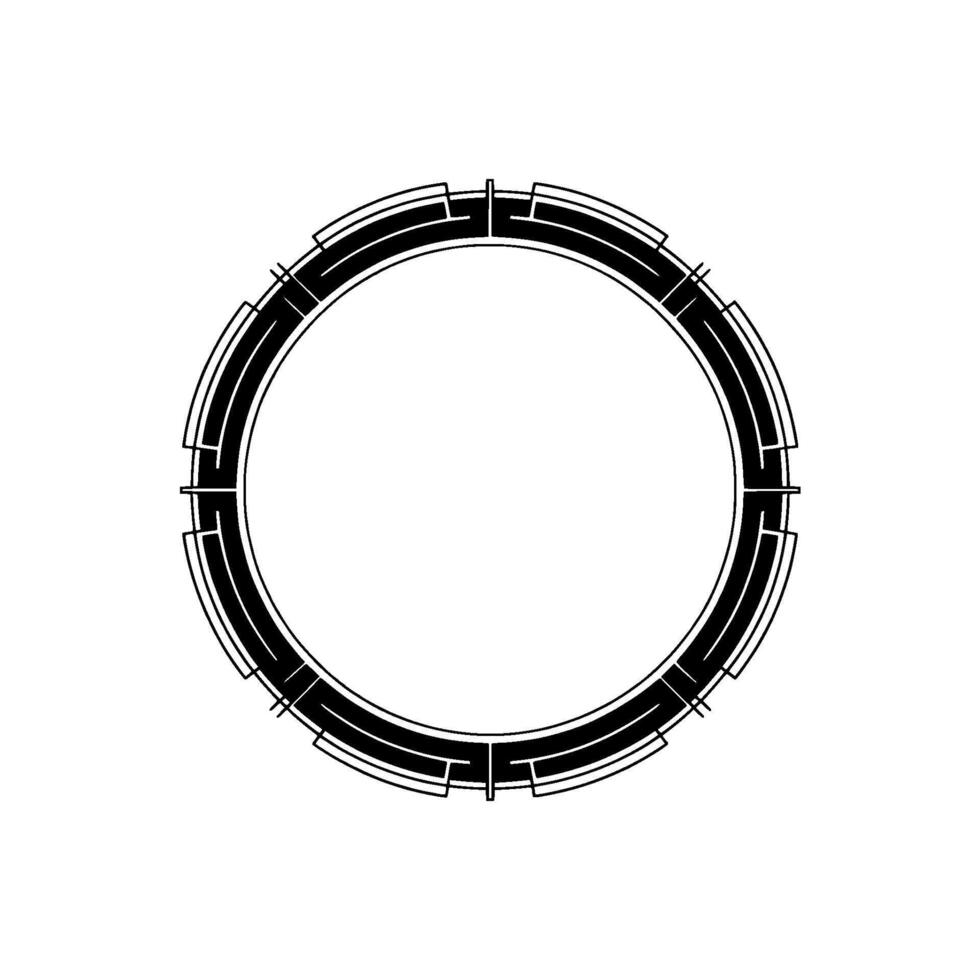 Abstract Geometric Circle, Minimalist Black And White - Art deco vector
