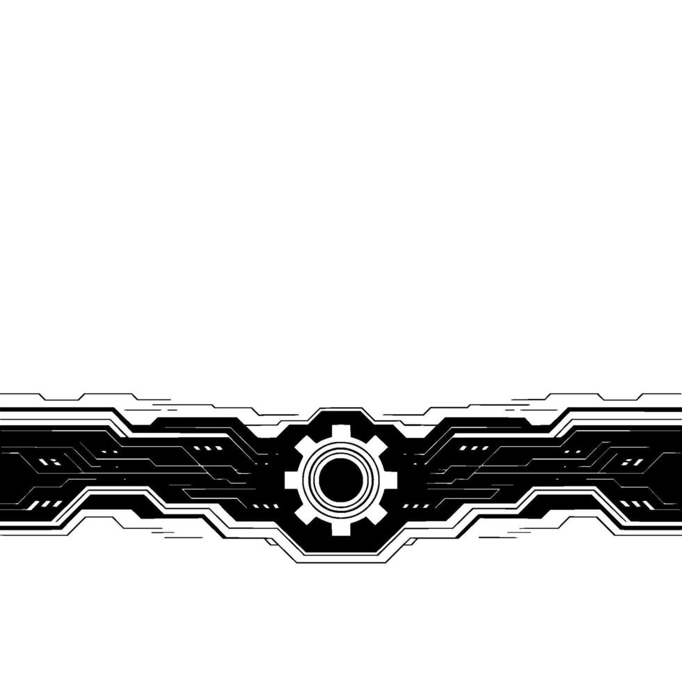 Abstract Tech Background Circuit Board With Gear Element vector