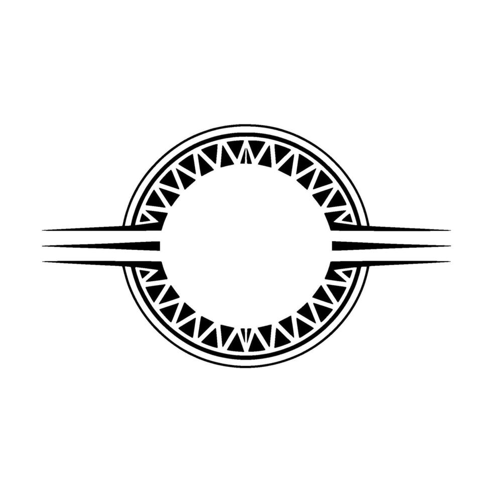 Minimalist Geometric Tribal Element In Black White vector