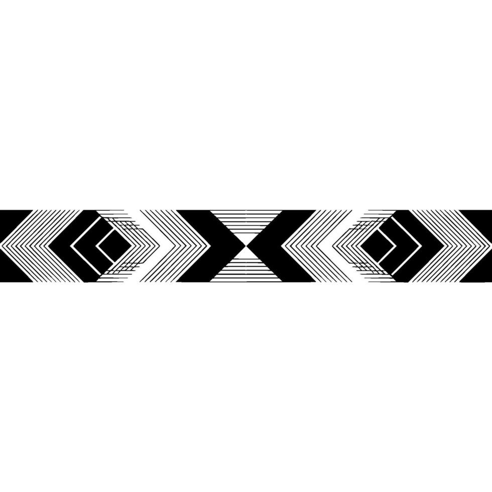 Geometric Abstract Pattern Border, Black And White vector