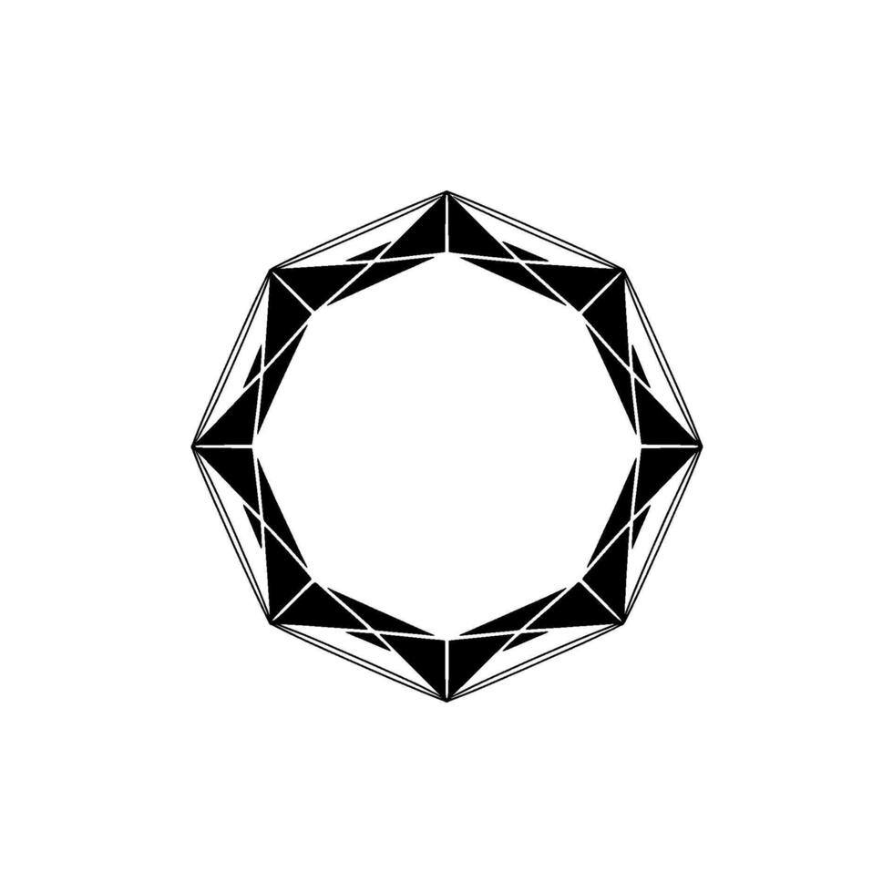 Geometric Polygon Element Abstract Black And White Frame vector
