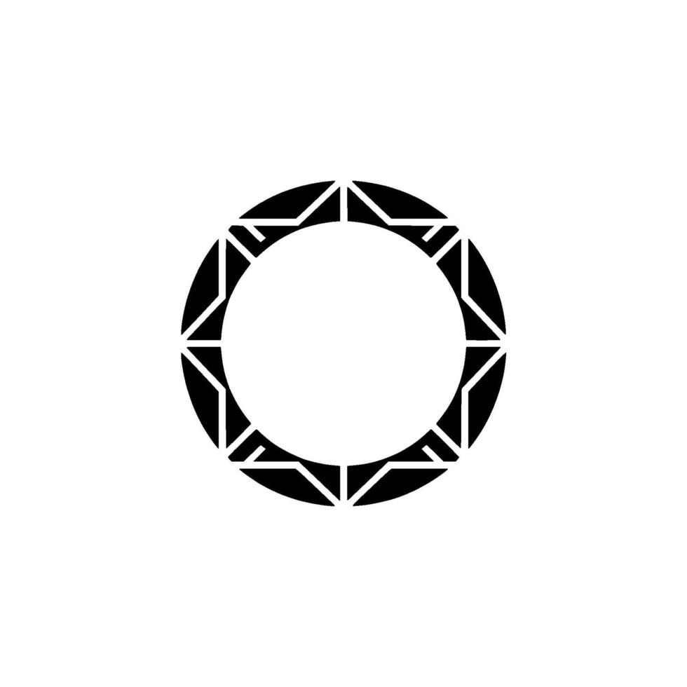 Minimalist Geometric Ring Black White For Logos And Branding vector