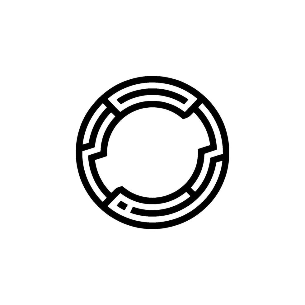 Minimalist Circular Maze Black White, Concept Of Connection vector