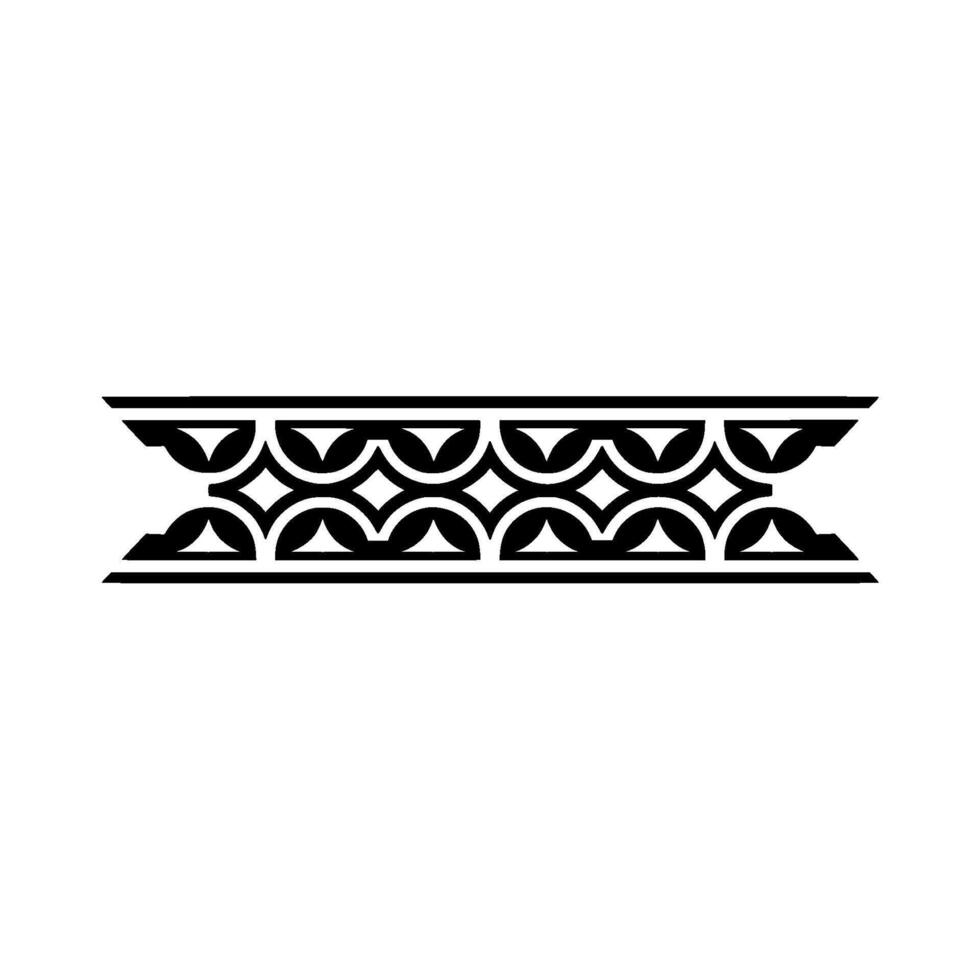 Ornamental Geometric Border Illustration, Black On White, Line Art vector