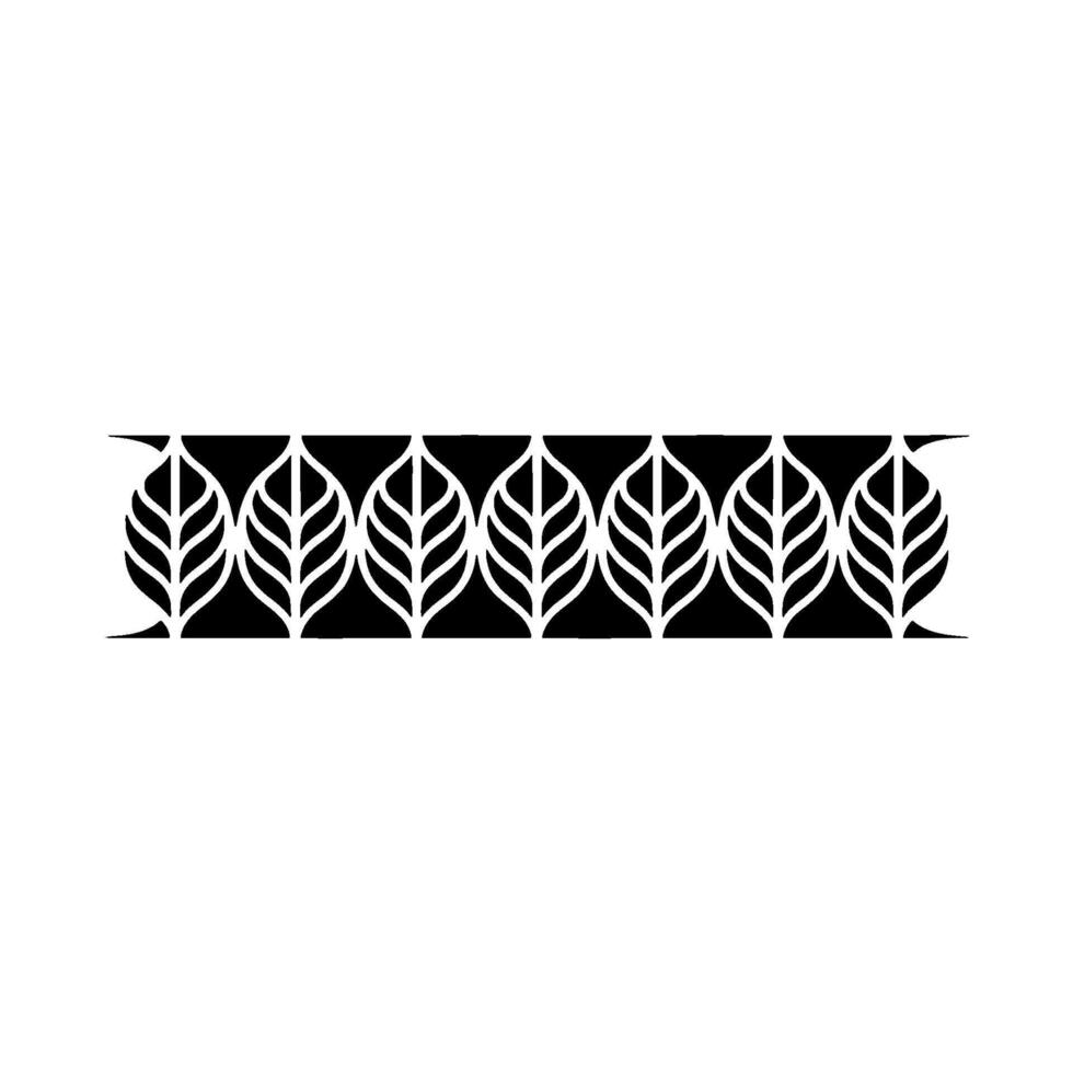 Minimalist Leaf Border Black White Illustration vector
