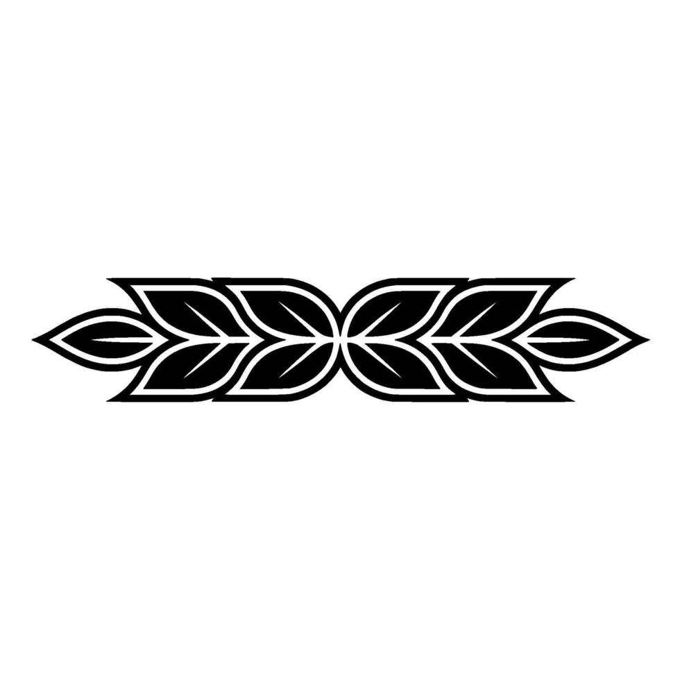 Elegant Leaf Border In Black And White, Geometric Floral Ornament vector