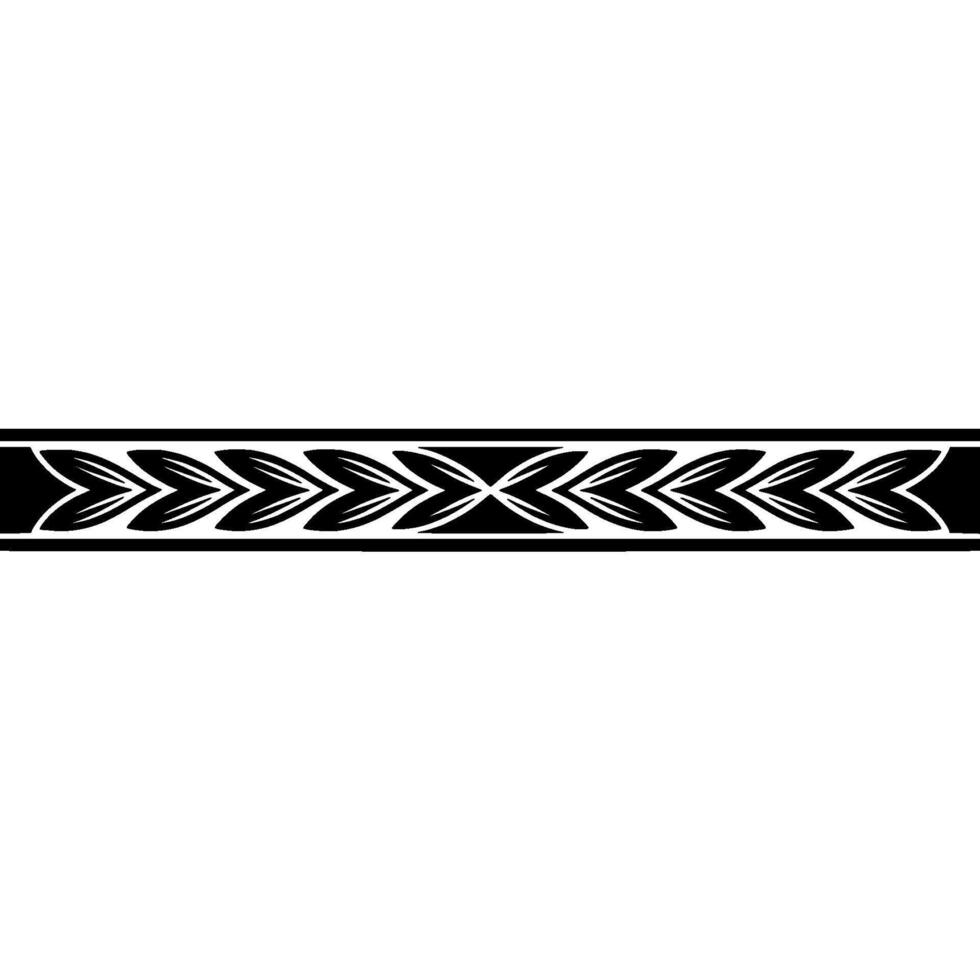 Decorative Black Leaf Band On White Background Minimalist vector