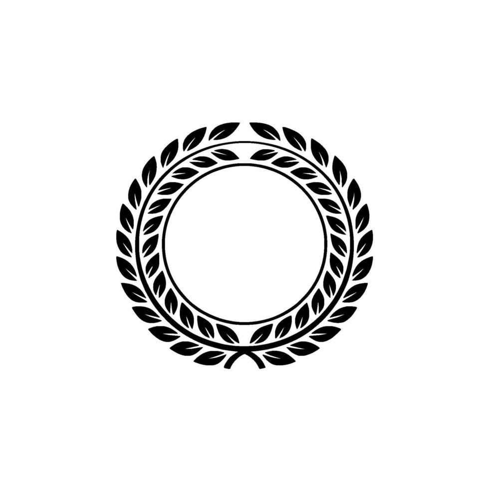 Simple Laurel Wreath Circle Frame On Light Background vector