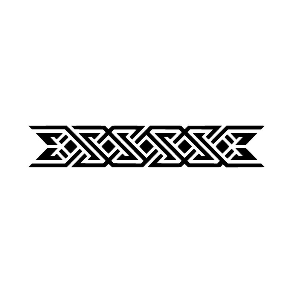 Geometric Celtic Knotwork Border In Black On White vector