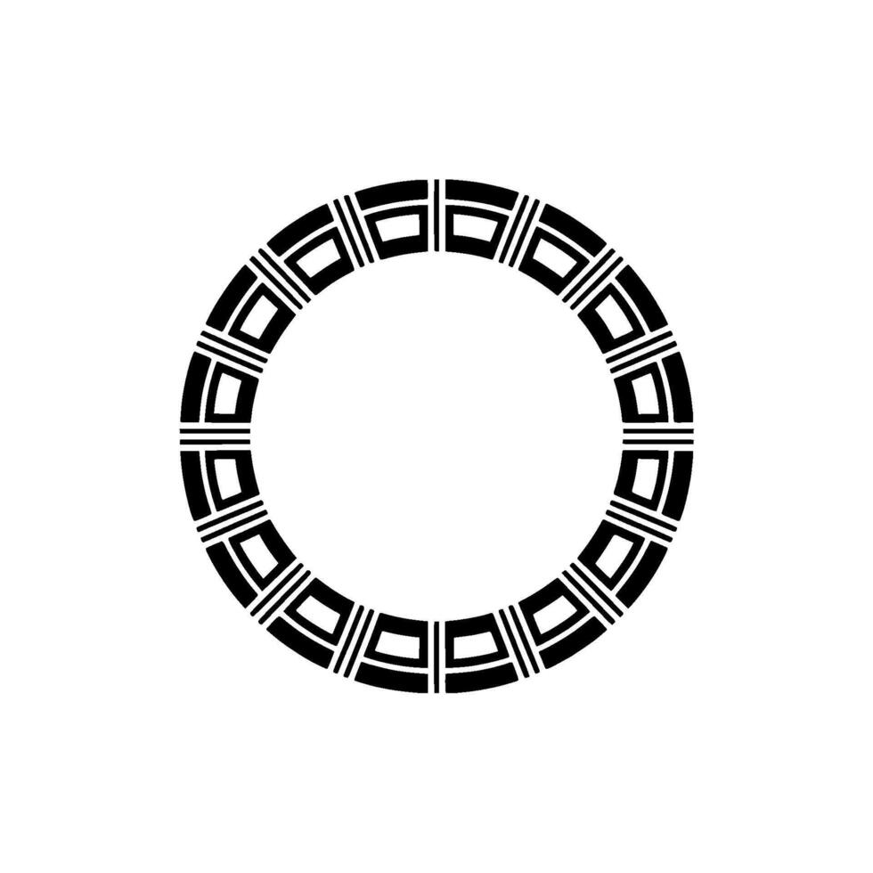 Geometric Circle Ornament, Minimalist Black And White vector