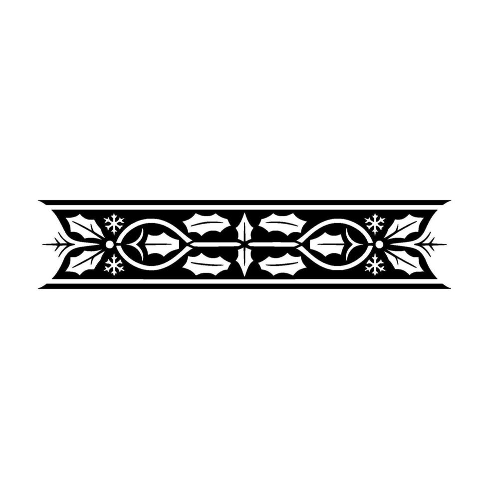 Elegant Christmas Border Ornament In Black And White vector