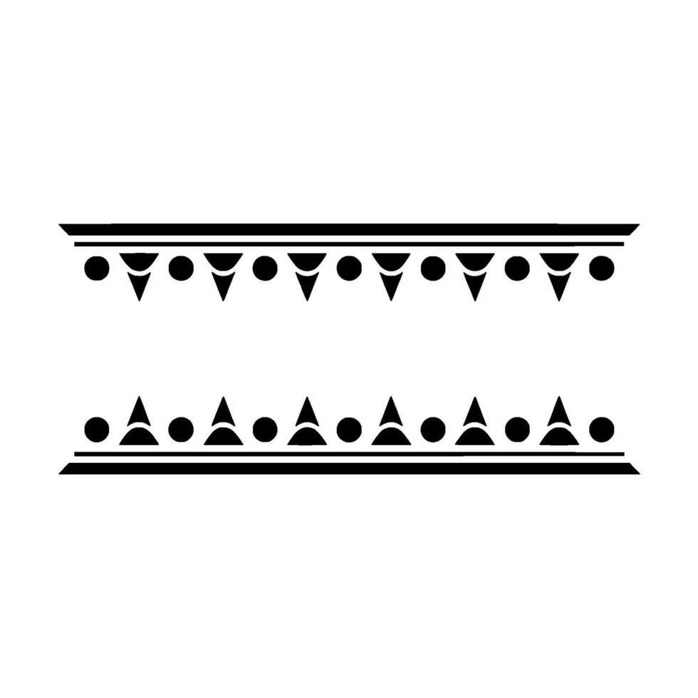 Geometric Border Abstract Elements, Black White vector