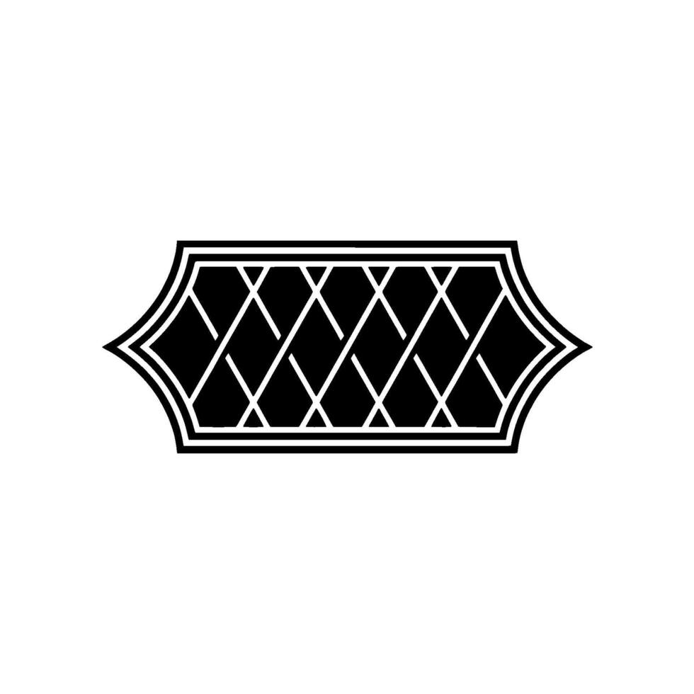 Elegant Black White Geometric Lattice Pattern, Decorative Element vector