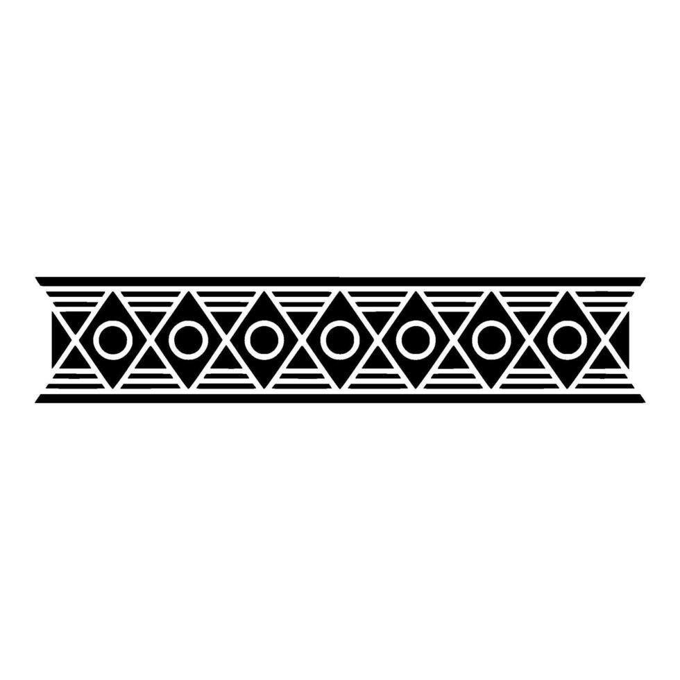 Geometric Black And White Border Element, Tribal Style vector