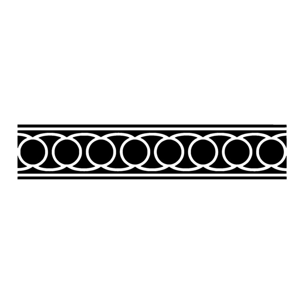 Geometric Chain Border, Black And White Ornament vector