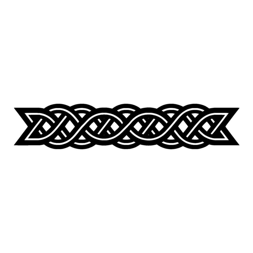 Celtic Knotwork Border Black And White Intertwined vector