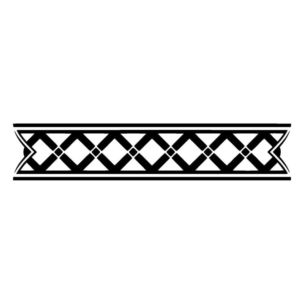 Geometric Border Black And White Pattern For Decoration vector
